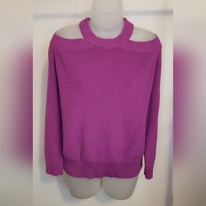 Pink Lily Long Sleeve Cold Shoulder Open-Back Sweater M